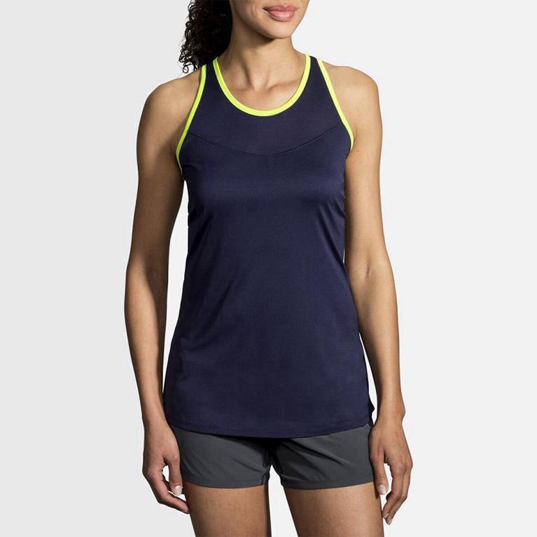 Brooks Stealth Women's Running Tank Top UK Outlet - Blue (ZFAHV7534)